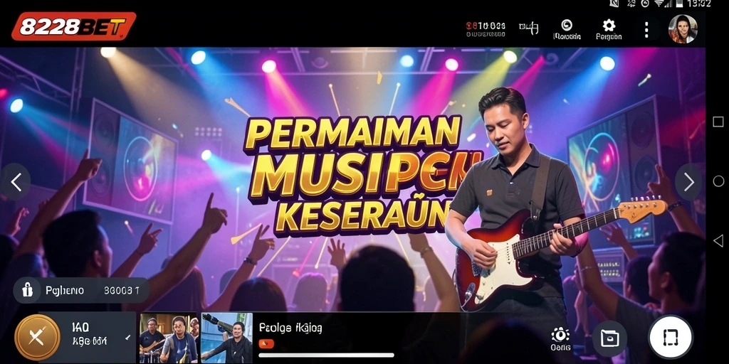 Screenshot gameplay 828BET yang menampilkan pemain menikmati permainan musik.