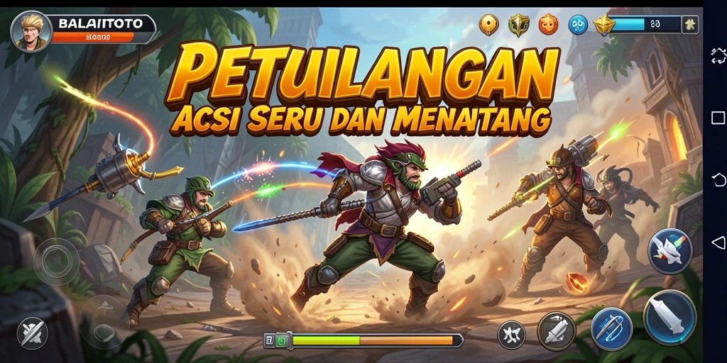 Gameplay BALAITOTO dengan aksi mendebarkan dan visual menakjubkan.