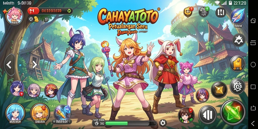 Tampilan gameplay CAHAYATOTO yang menakjubkan dengan karakter Anime.