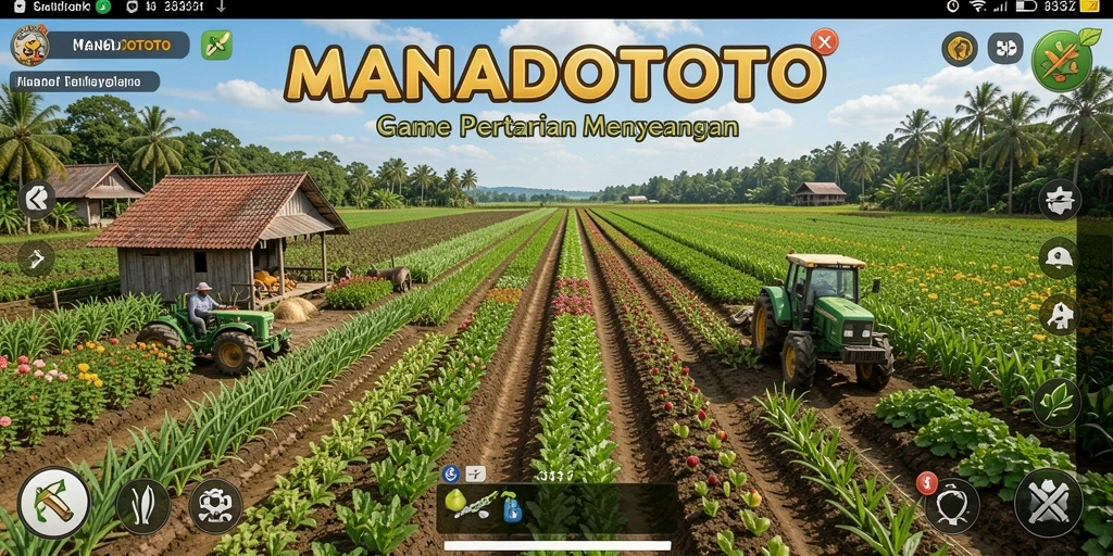 Tangkapan layar permainan MANADOTOTO menampilkan keindahan pertanian.