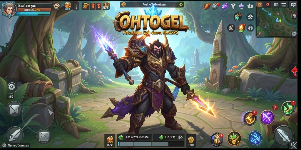Screenshot gameplay OHTOGEL menampilkan pertarungan epik di dunia MMORPG.
