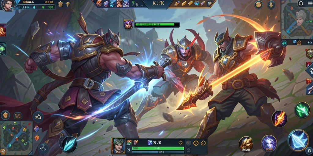 Gameplay seru dan intens dari OKJK di arena pertarungan MOBA.