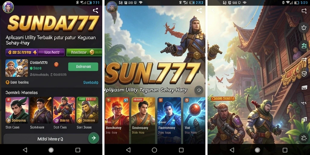 Tampilan utama SUNDA777 yang memberikan akses mudah ke semua fitur Utility.