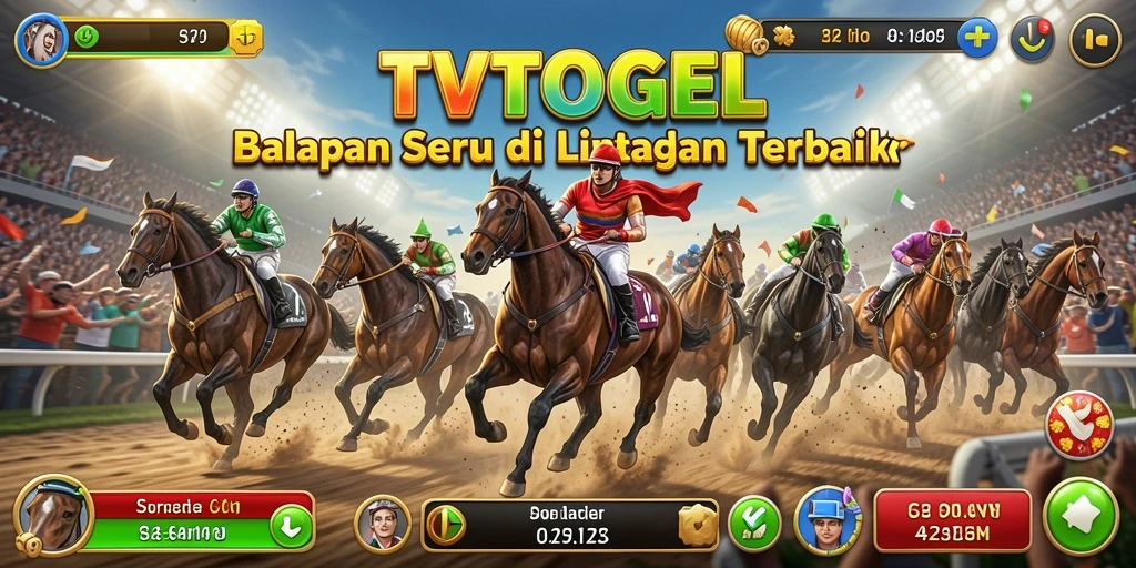 Screenshot gameplay TVTOGEL yang menampilkan aksi balapan mendebarkan.