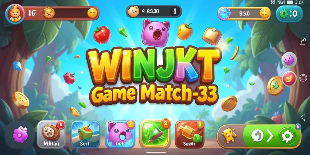 Tangkapan layar menampilkan gameplay Match-3 yang seru dan penuh warna.